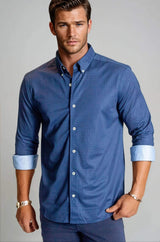 Kensington Long Sleeve Button-Down Tech Shirt - Buki - Flyclothing LLC