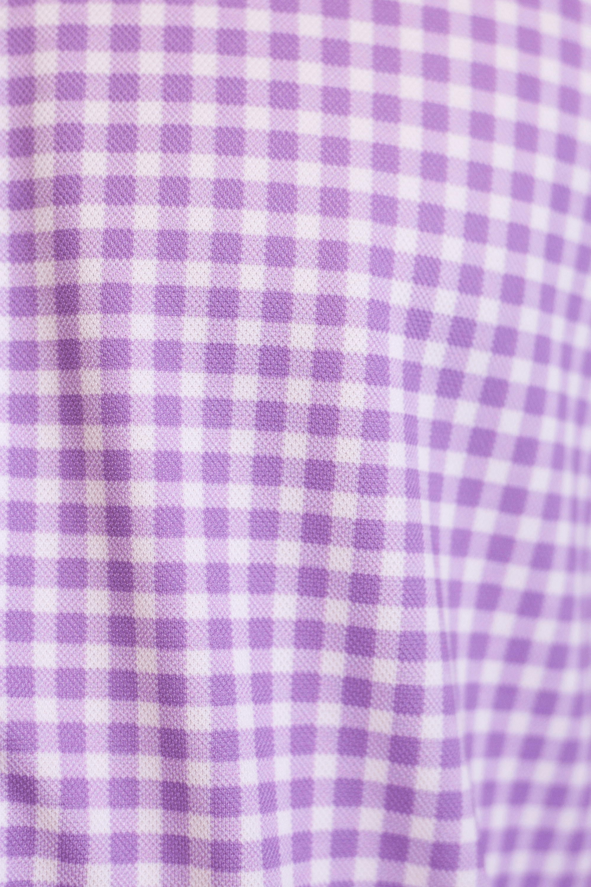 Mauro Long Sleeve Check Tech Shirt - Lavender - Buki - Flyclothing LLC