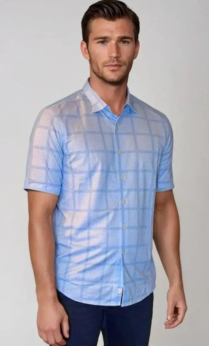 Montauk Check Short Sleeve Tech Shirt - Buki - Flyclothing LLC