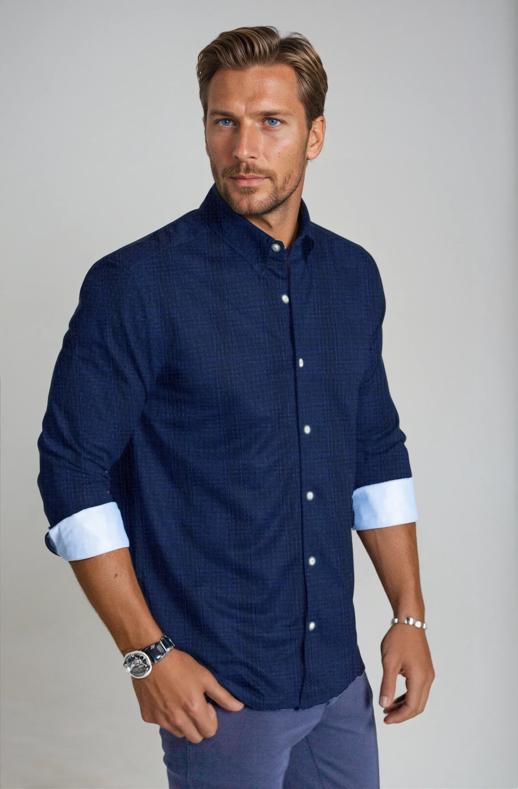 Moody Blues Plaid Long Sleeve Tech Shirt - Buki - Flyclothing LLC