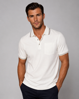 Pocket Polo Shirt - White - Buki - Flyclothing LLC