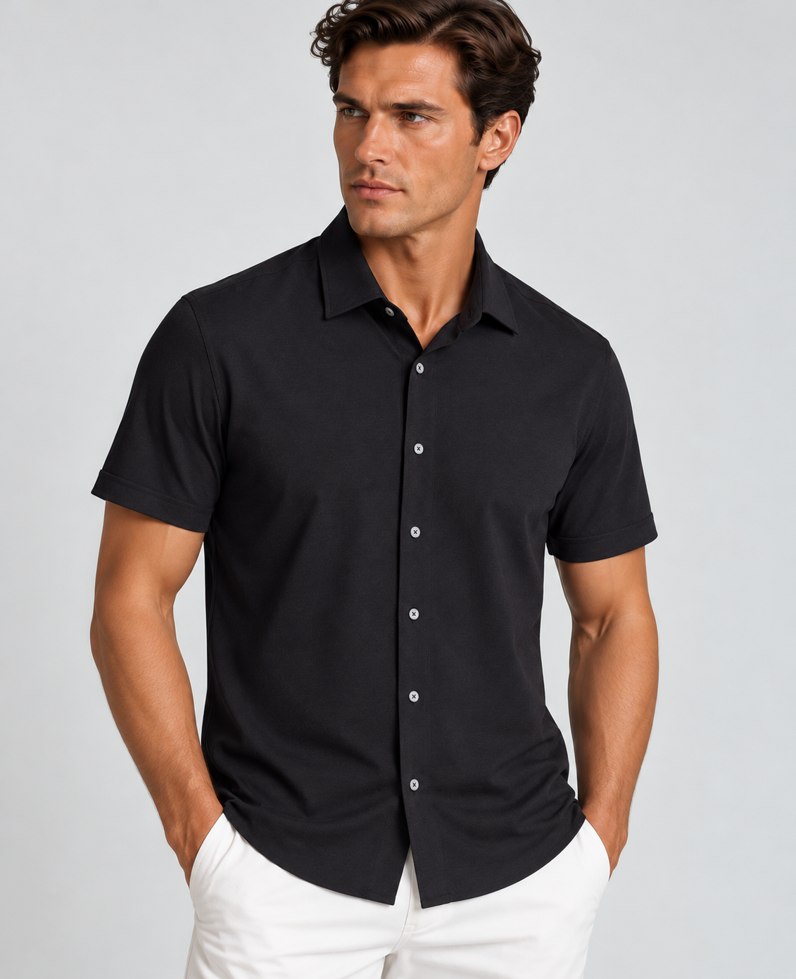 'Single Shot' Short Sleeve Shirt - Black - Buki - Flyclothing LLC