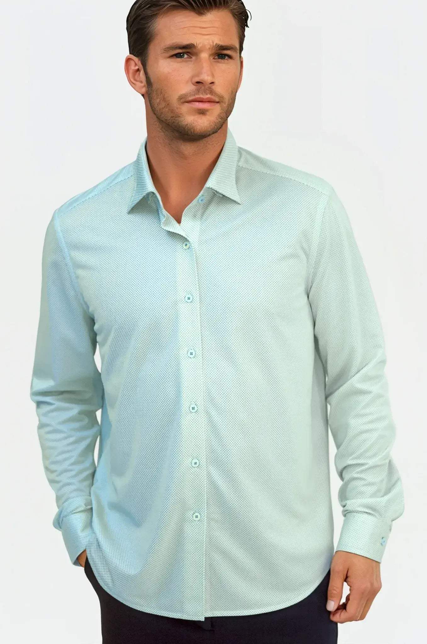 Studio Dot Long Sleeve Tech Shirt - Teal - Buki - Flyclothing LLC