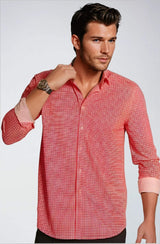 Swiss Check Long Sleeve Tech Shirt - Red - Buki - Flyclothing LLC