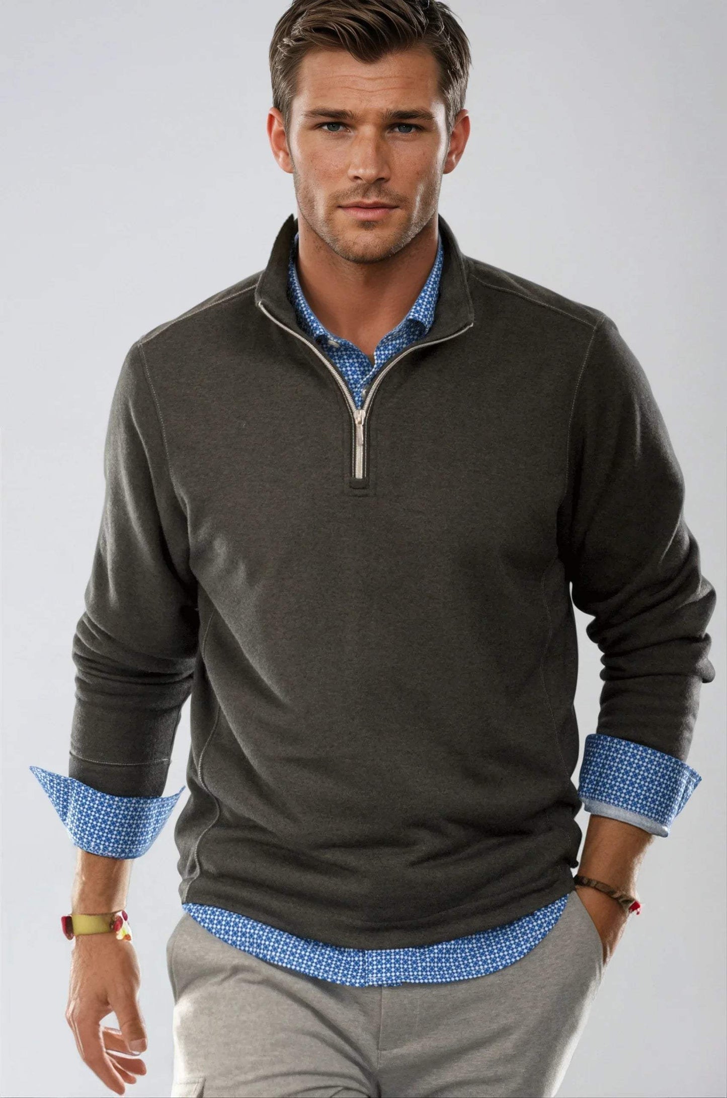 Swiss Check Long Sleeve Tech Shirt - Blue - Buki - Flyclothing LLC