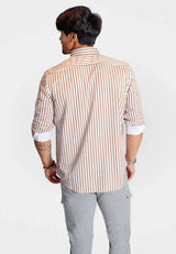 The Go Big Stripe Long Sleeve Tech Shirt - Espresso - Buki - Flyclothing LLC