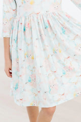 Bunny Dreams 3/4 Sleeve Pocket Twirl Dress - Mila & Rose ® - Flyclothing LLC