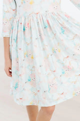 Bunny Dreams 3/4 Sleeve Pocket Twirl Dress - Mila & Rose ® - Flyclothing LLC