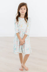Bunny Dreams 3/4 Sleeve Pocket Twirl Dress - Mila & Rose ® - Flyclothing LLC