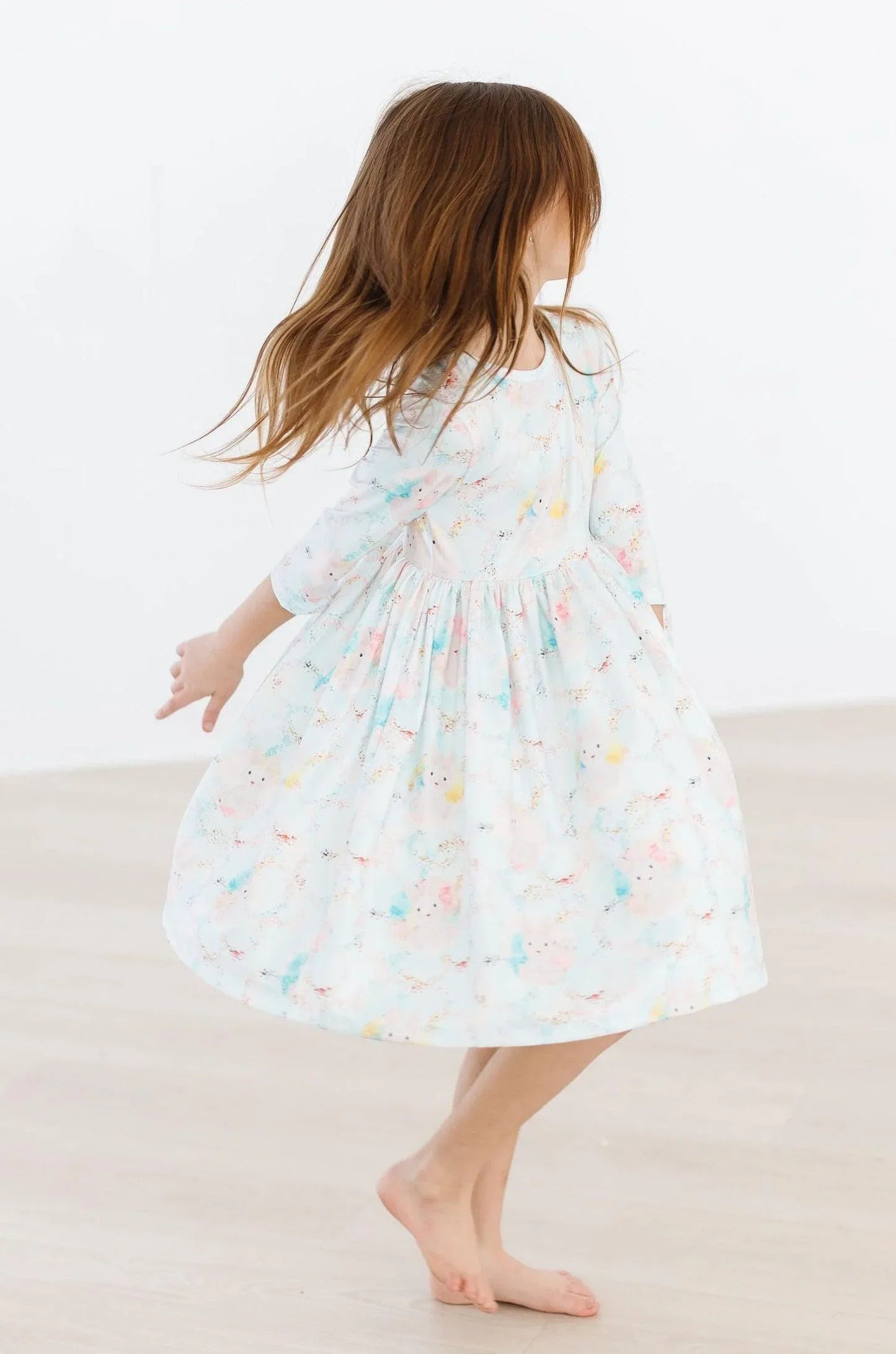 Bunny Dreams 3/4 Sleeve Pocket Twirl Dress - Mila & Rose ® - Flyclothing LLC
