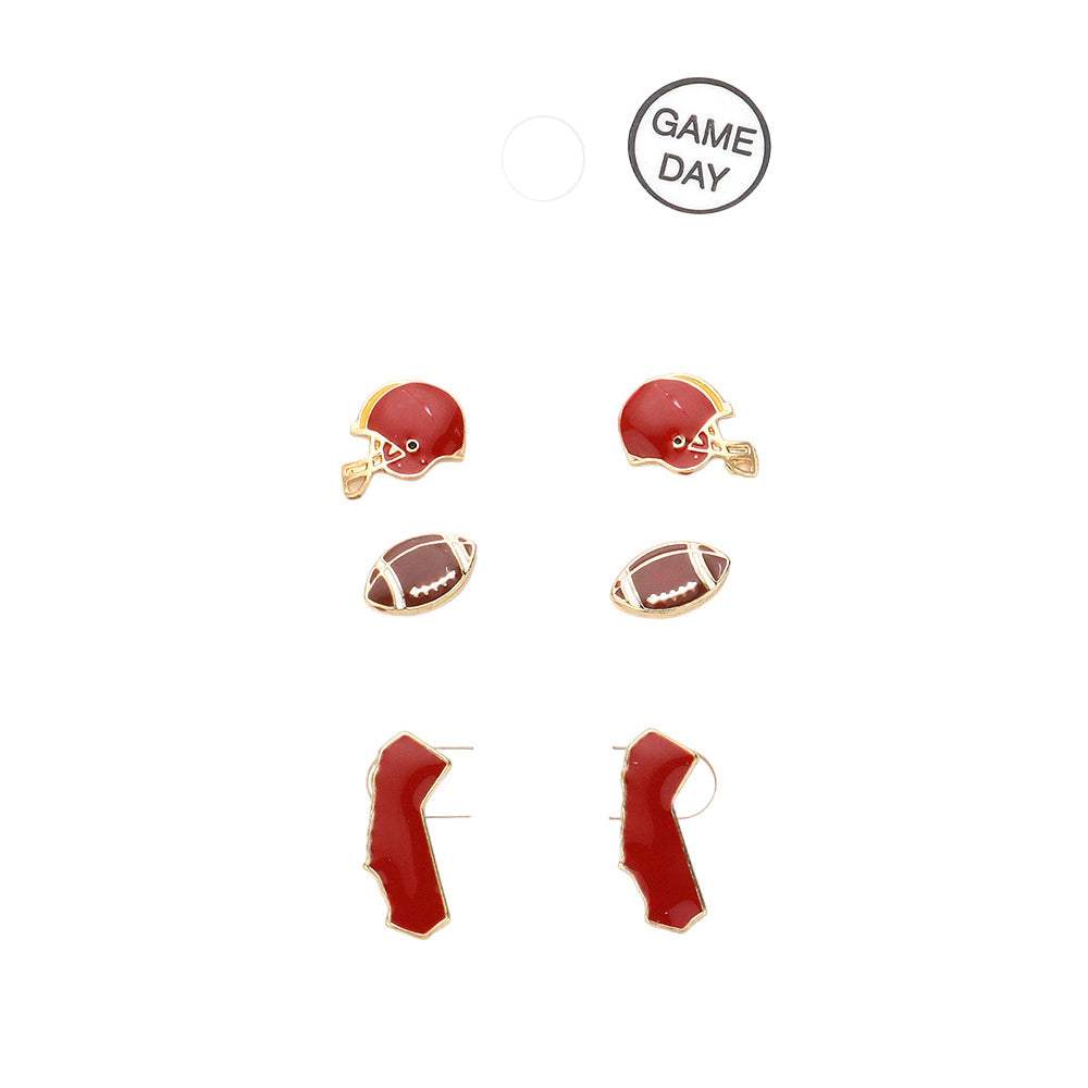 3Pairs Game Day Football Southern California Map Earrings - Madeline Love - Flyclothing LLC