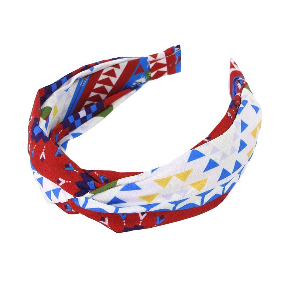 Aztec Patterned Twisted Headband - Madeline Love - Flyclothing LLC