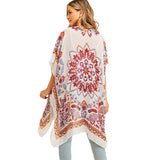Bohemian Print Cover Up Kimono Poncho - Madeline Love - Flyclothing LLC