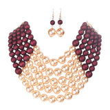 Chunky Multi Strand Pearl Bib Necklace - Madeline Love - Flyclothing LLC