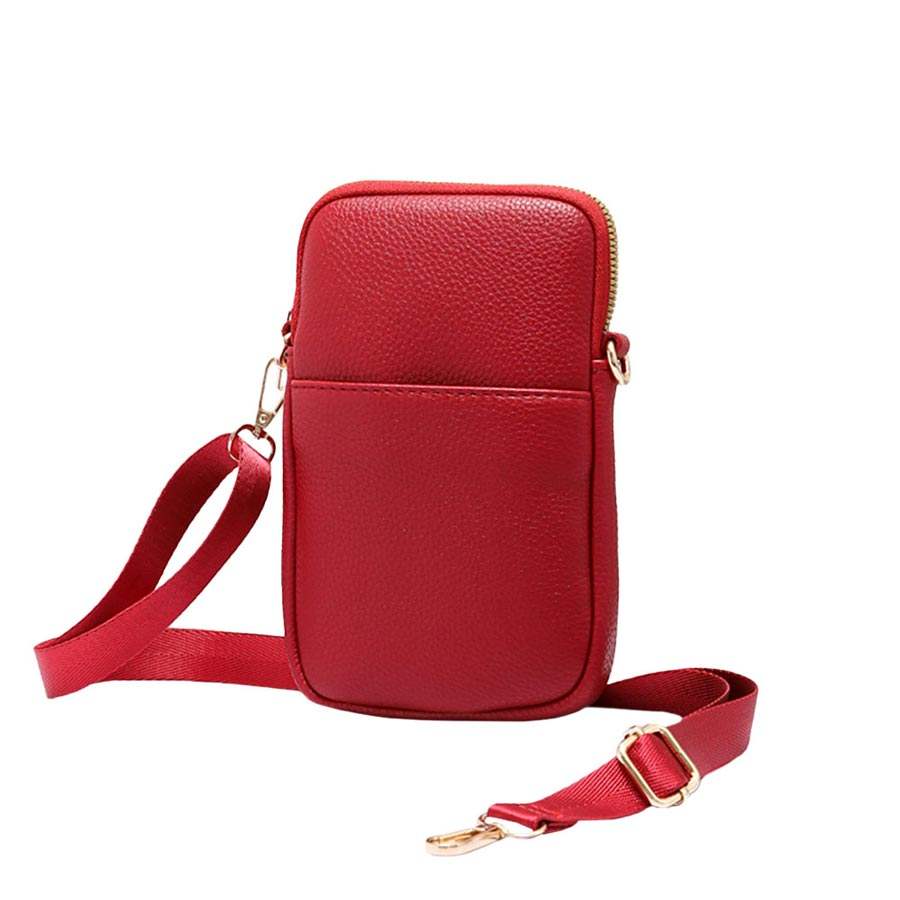 Faux Leather Rectangle Crossbody Bag - Madeline Love - Flyclothing LLC