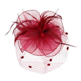 Feather Mesh Flower Fascinator Headband - Madeline Love - Flyclothing LLC