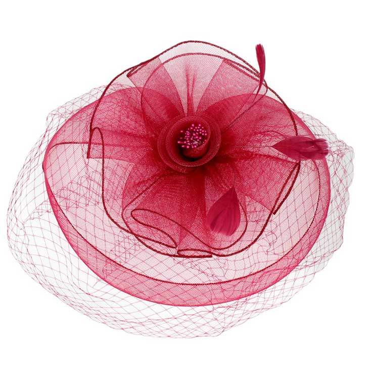 Feather Mesh Flower Fascinator Headband - Madeline Love - Flyclothing LLC