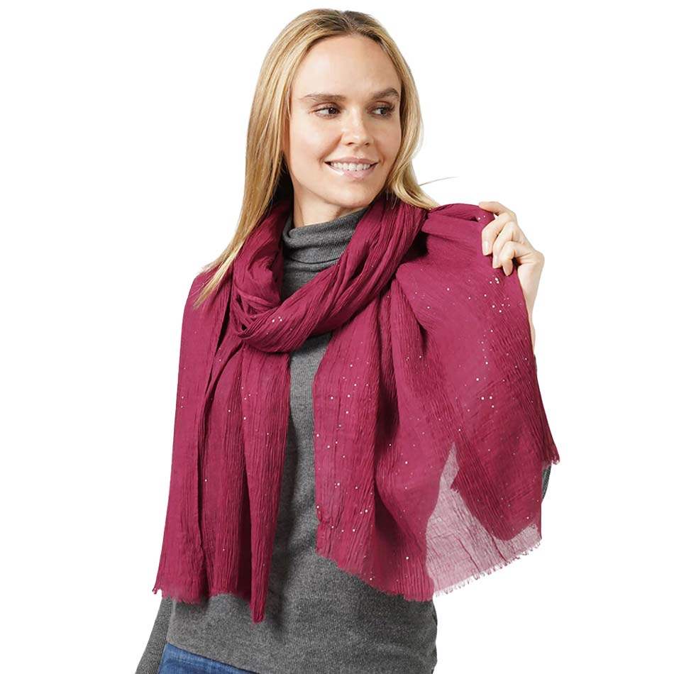 Glittered Crinkle Scarf - Madeline Love - Flyclothing LLC