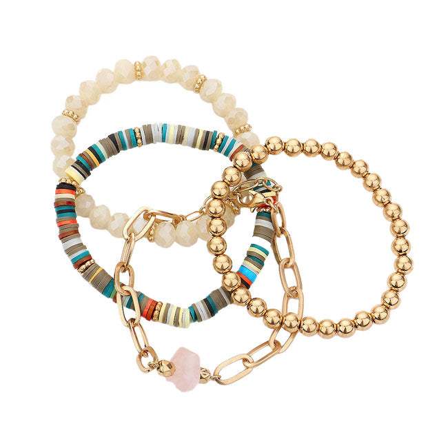 4PCS Natural Stone Bracelet Beaded Stretch Bracelets Set - Madeline Love - Flyclothing LLC