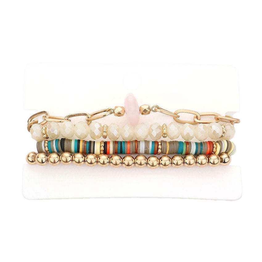 4PCS Natural Stone Bracelet Beaded Stretch Bracelets Set - Madeline Love - Flyclothing LLC