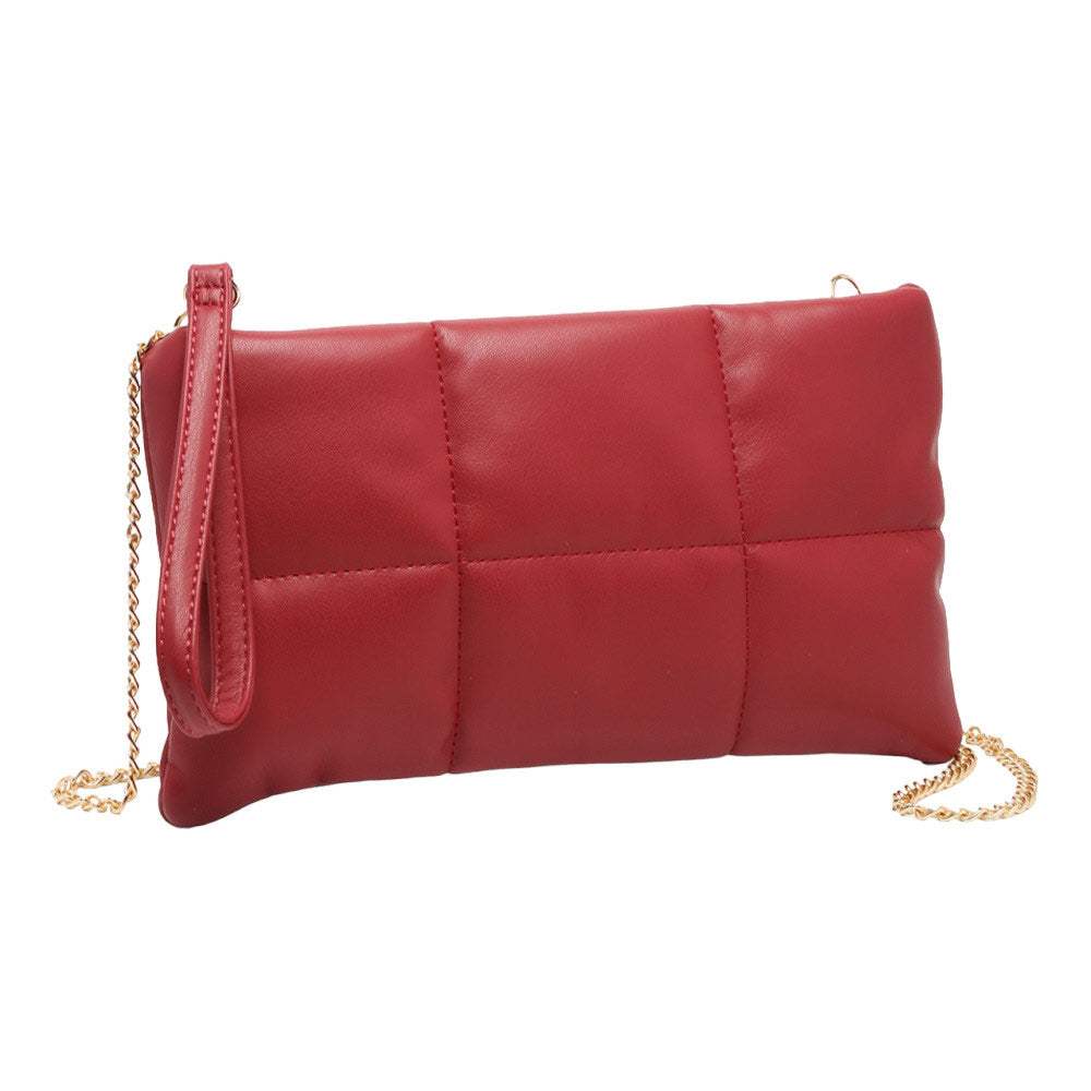 Quilted Solid Faux Leather Crossbody Bag - Madeline Love - Flyclothing LLC