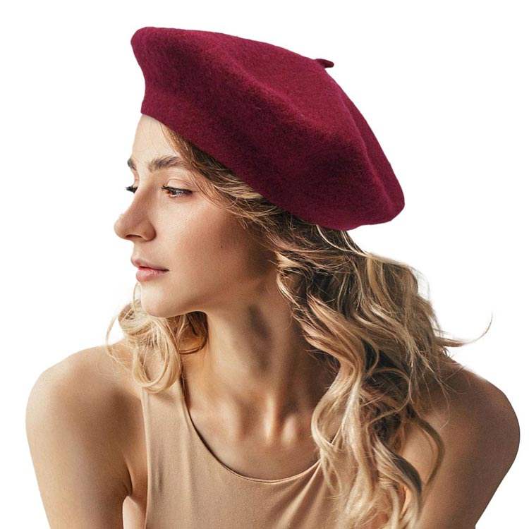 Solid Beret Hat - Madeline Love - Flyclothing LLC