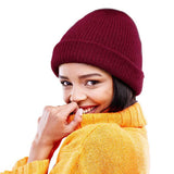 Solid Knit Beanie Hat - Madeline Love - Flyclothing LLC
