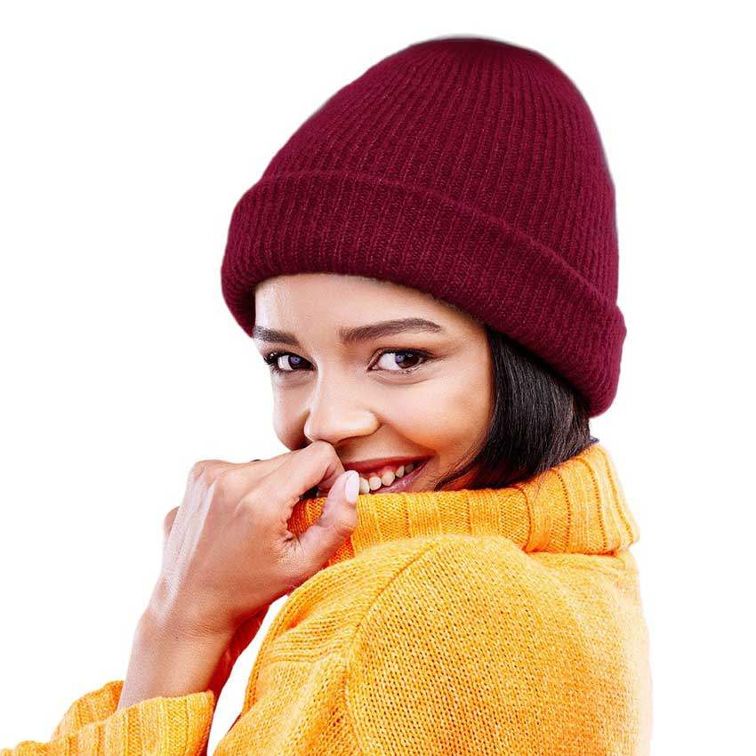 Solid Knit Beanie Hat - Madeline Love - Flyclothing LLC
