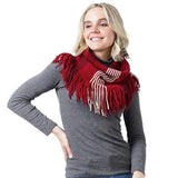 Stripe Knit Tube Scarf With Tassel - Madeline Love - Flyclothing LLC