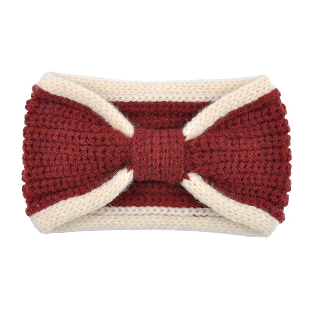 Two Tone Knit Bow Earmuff Headband - Madeline Love - Flyclothing LLC