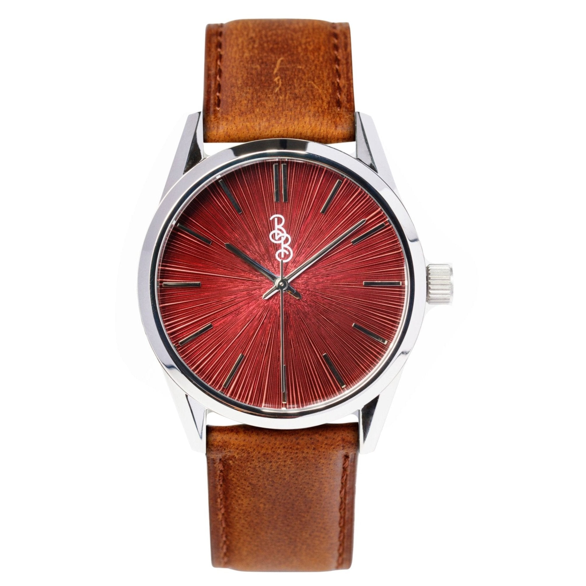 Burgundy Sunburst Watch - The Beyond Boring Watch Company - Flyclothing LLC