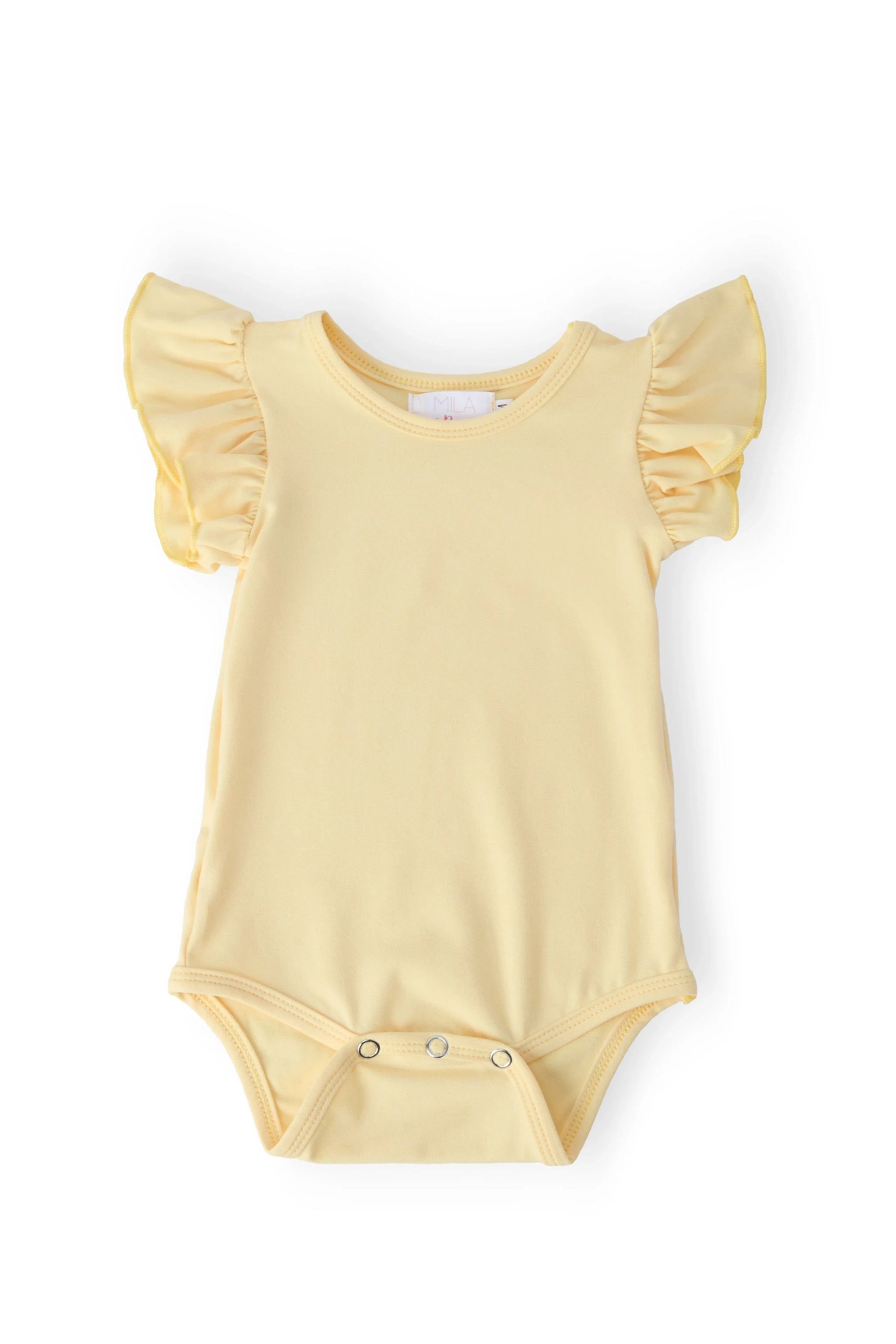 Butter Yellow S/S Flutter Bodysuit - Mila & Rose ® - Flyclothing LLC