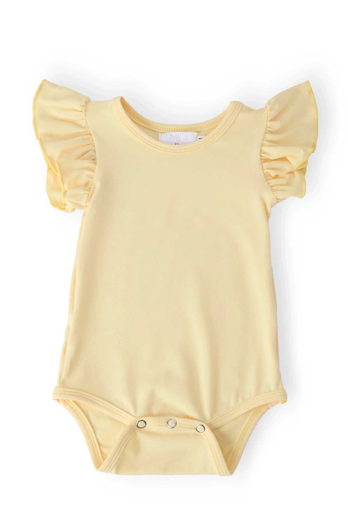 Butter Yellow S/S Flutter Bodysuit - Mila & Rose ® - Flyclothing LLC