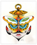 Black Market Art Company Butterfly Anchor Face Print