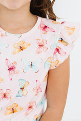 Butterfly Kisses S/S Ruffle Tee - Mila & Rose ® - Flyclothing LLC