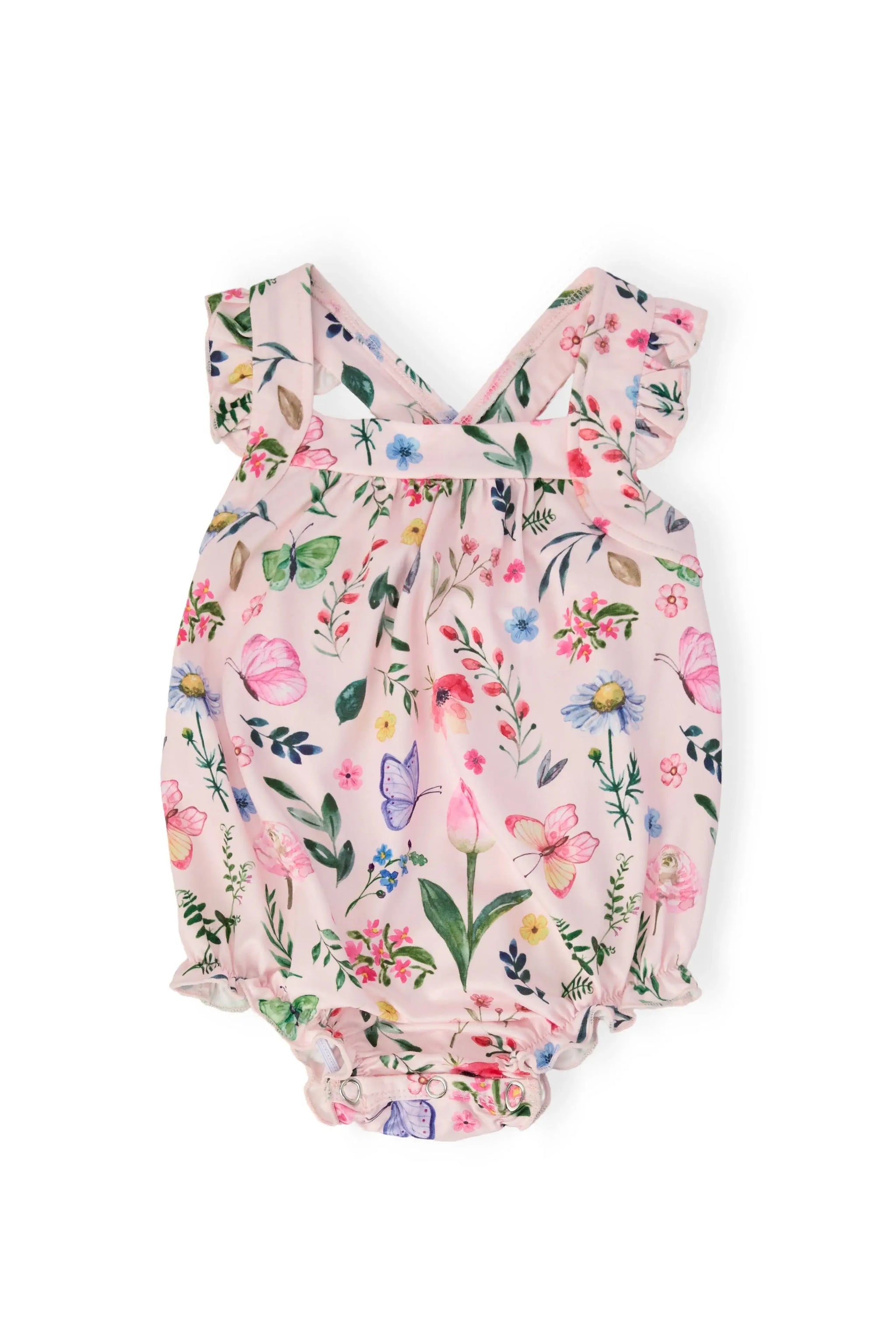 Butterfly Meadows Ruffle Cross Back Romper - Mila & Rose ® - Flyclothing LLC