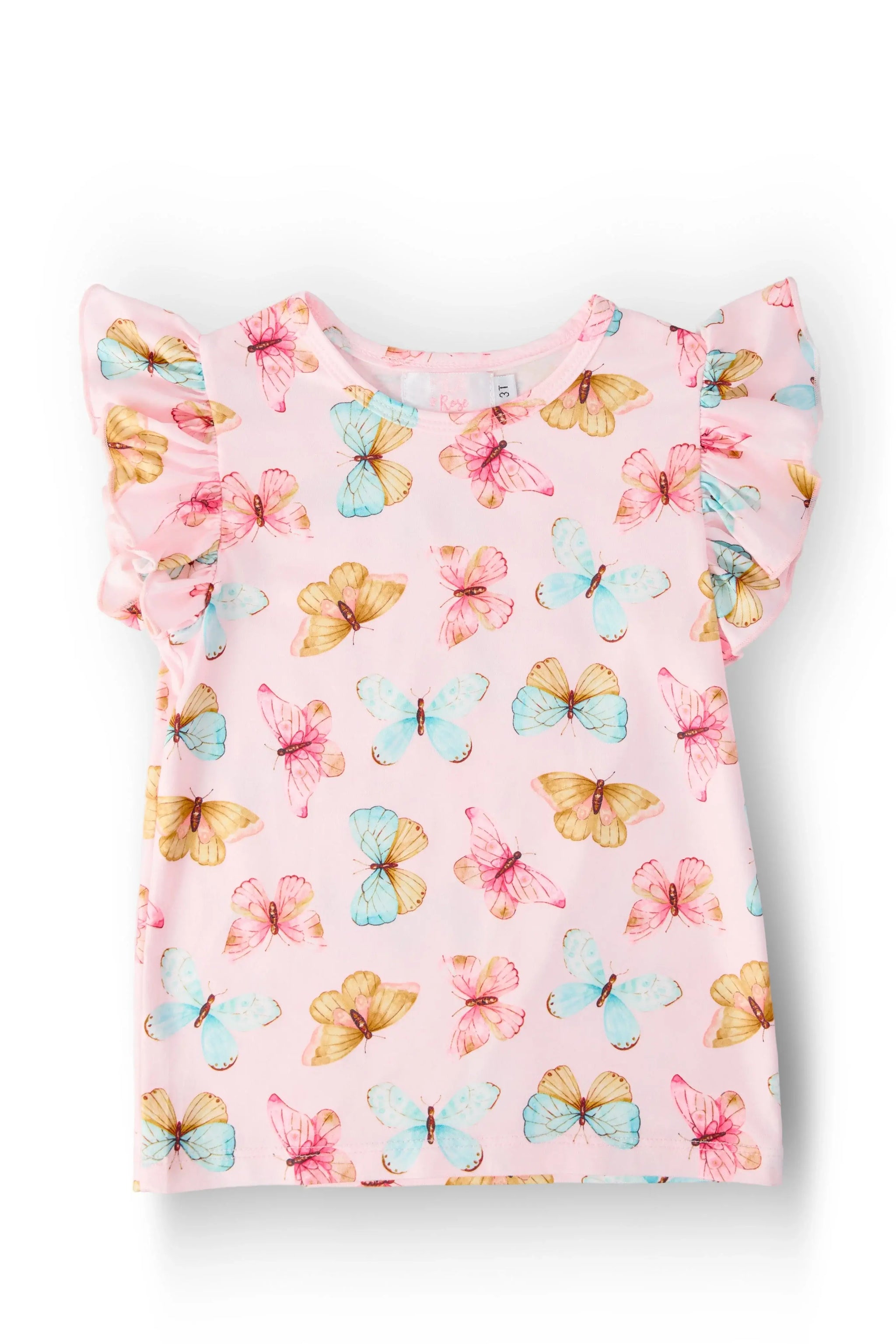 Butterfly Kisses S/S Ruffle Tee - Mila & Rose ® - Flyclothing LLC