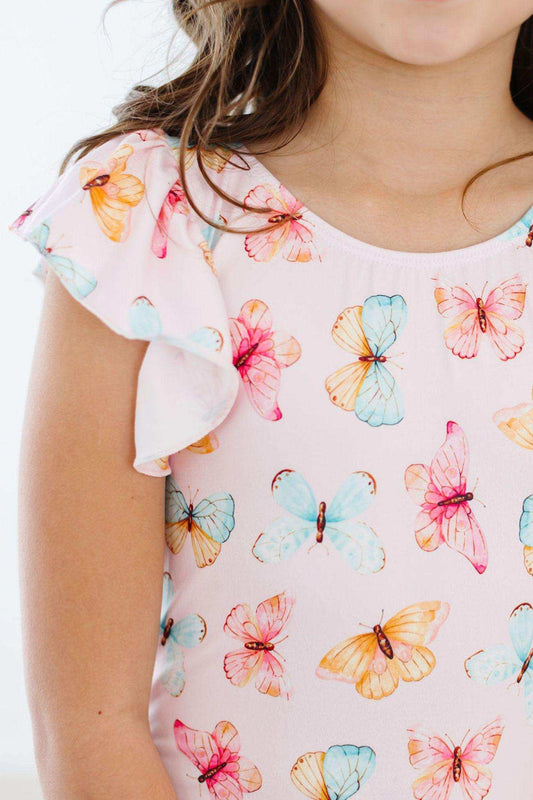 Butterfly Kisses S/S Flutter Sleeve Leotard - Mila & Rose ® - Flyclothing LLC