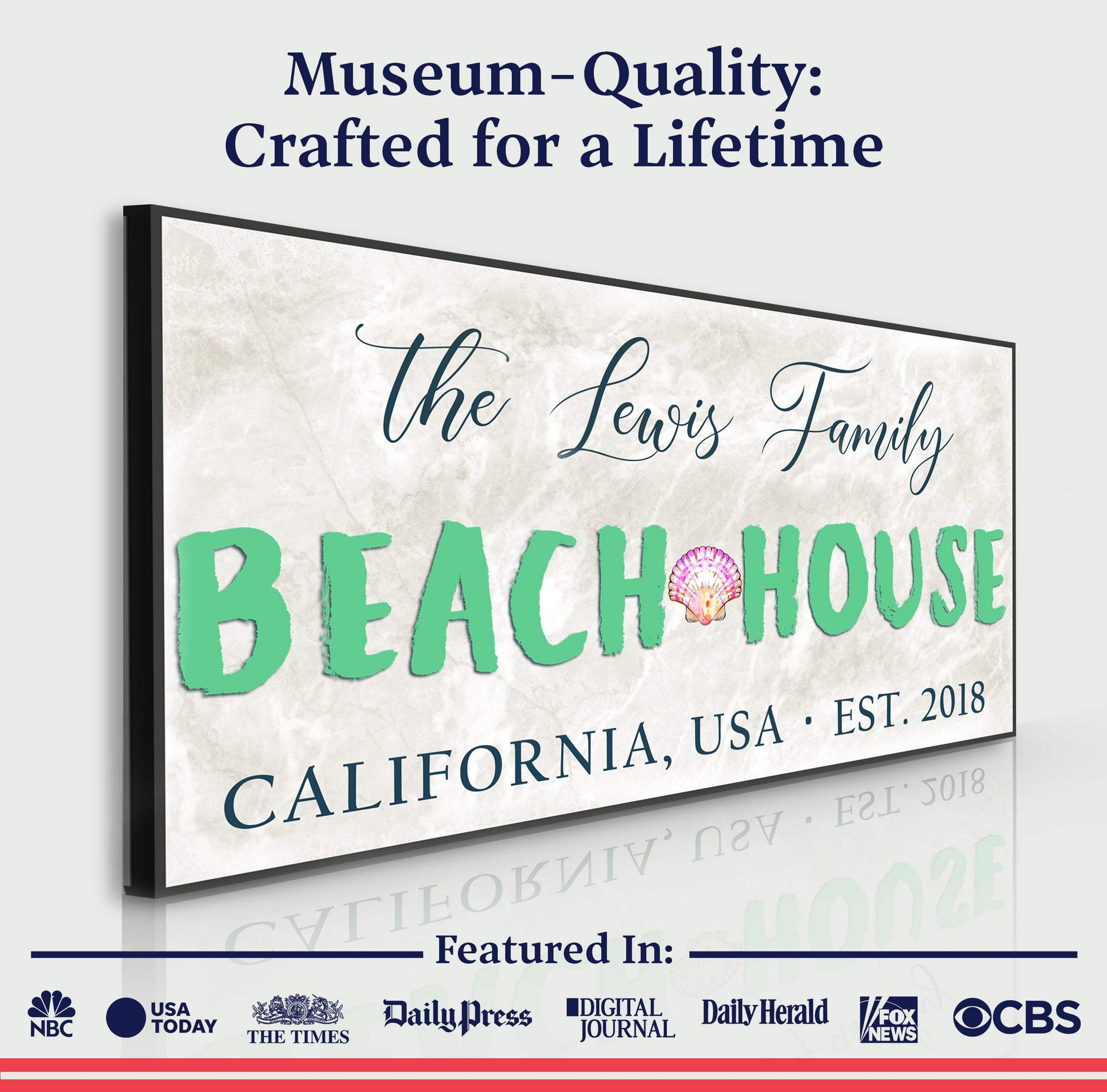 Beach House Sign III - Tailored Canvases - Flyclothing LLC