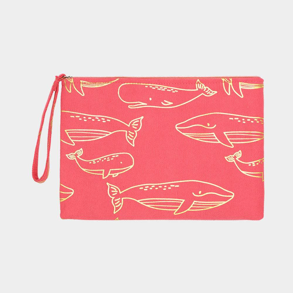 Metallic Whale Pouch Clutch Bag - Madeline Love - Flyclothing LLC