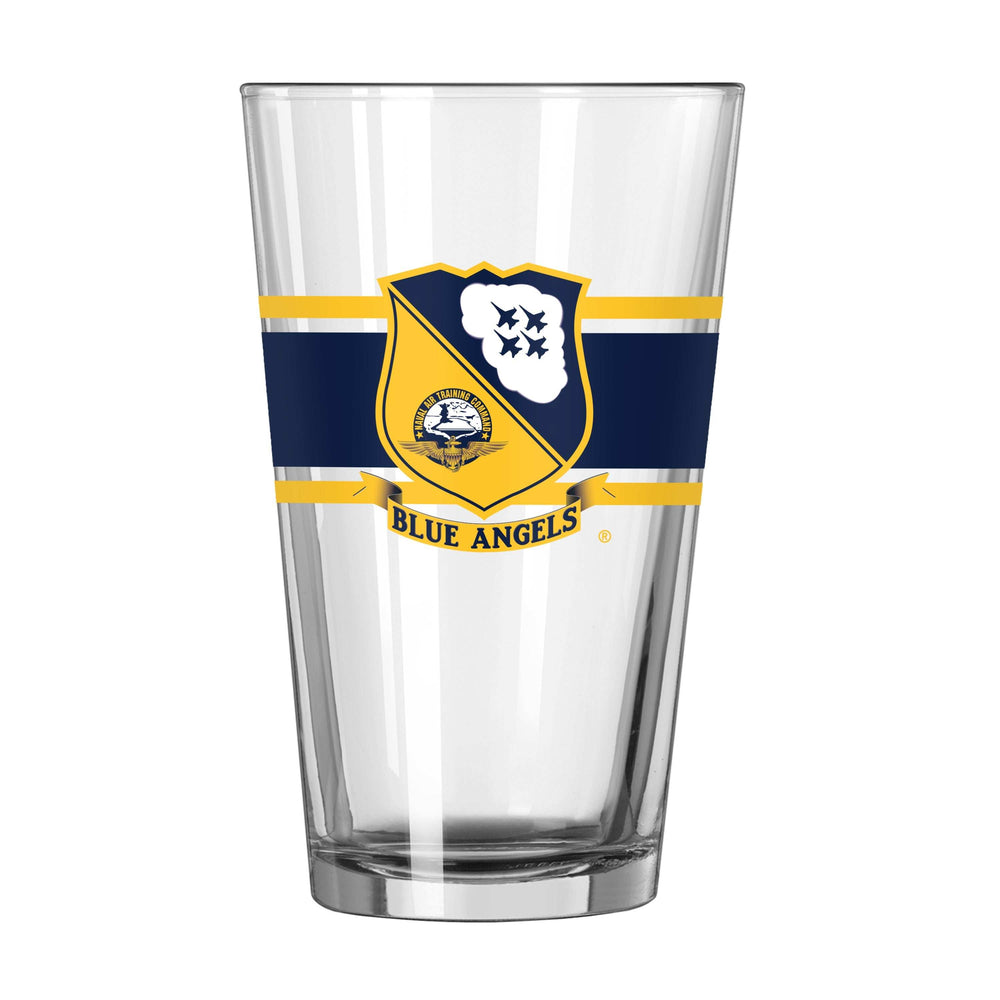 Navy Blue Angels 16oz Stripe Pint Glass - Logo Brands - Flyclothing LLC