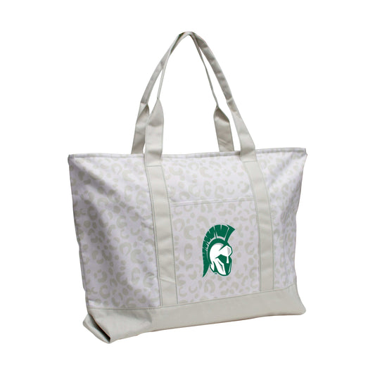 Illinois Wesleyan Leopard Pattern Tote - Logo Brands - Flyclothing LLC
