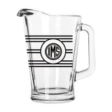 Indy Speedway 60oz Multi Stripe Glass Pitcher