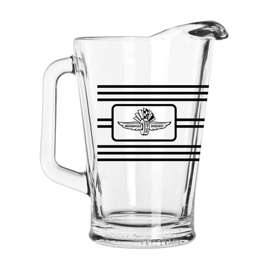 Indy Speedway 60oz Multi Stripe Glass Pitcher