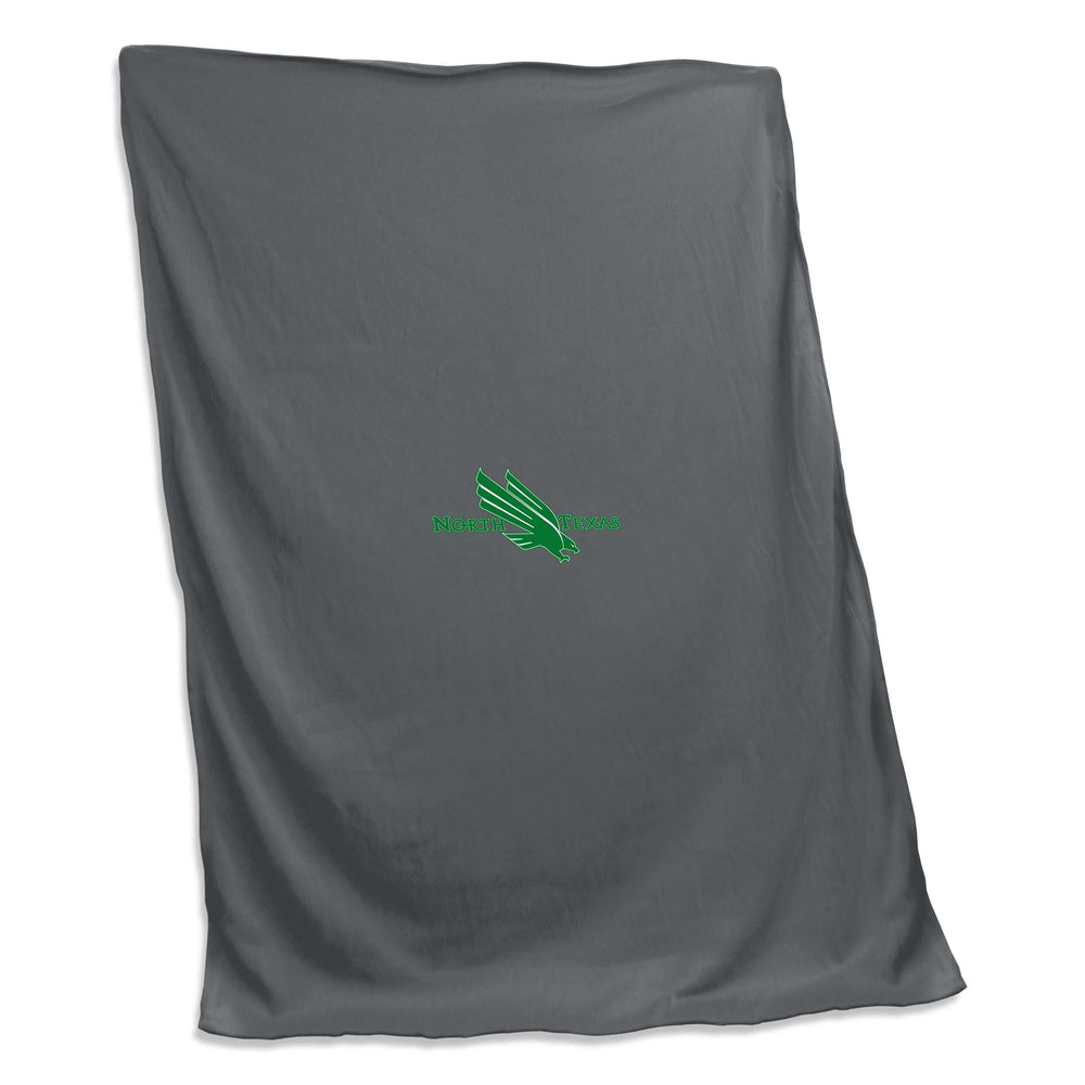 North Texas Word Mark Charcoal Sweatshirt Blanket (Screened)