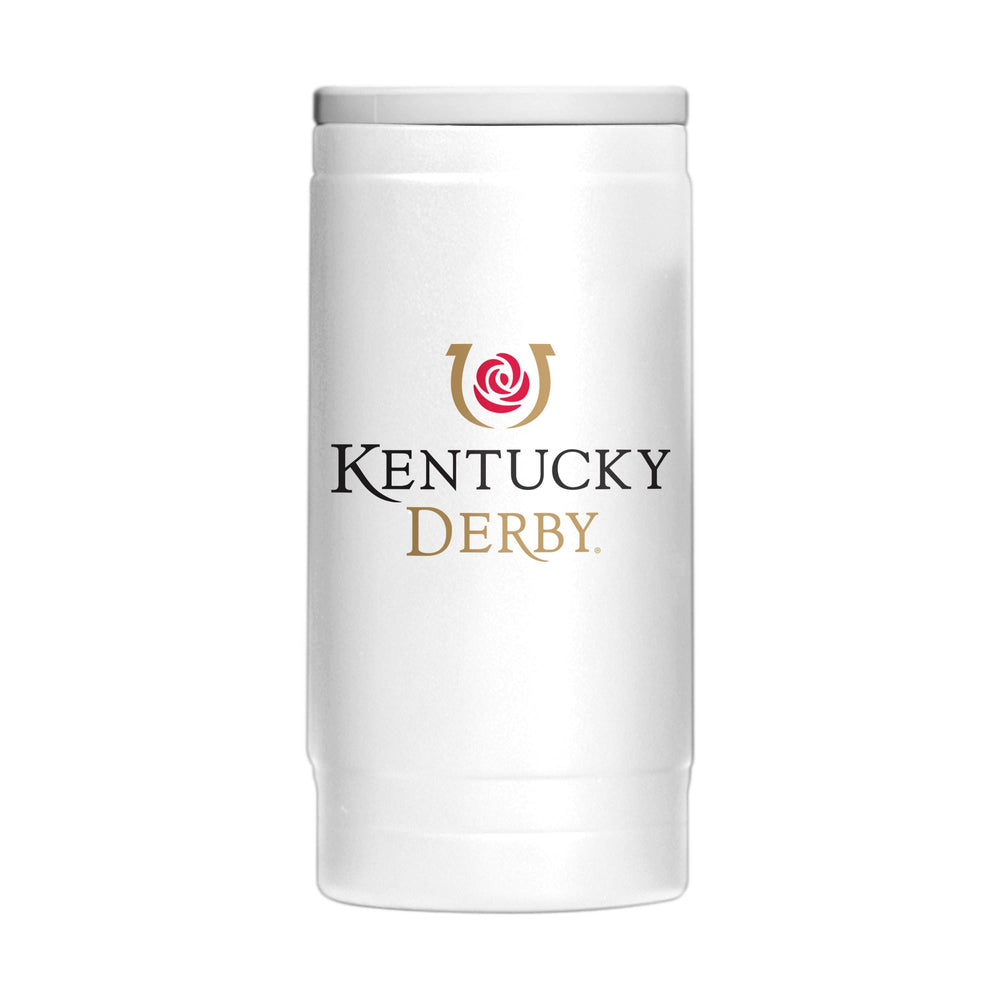 Kentucky Derby White 12oz Slim Can Coolie - Logo Brands - Flyclothing LLC