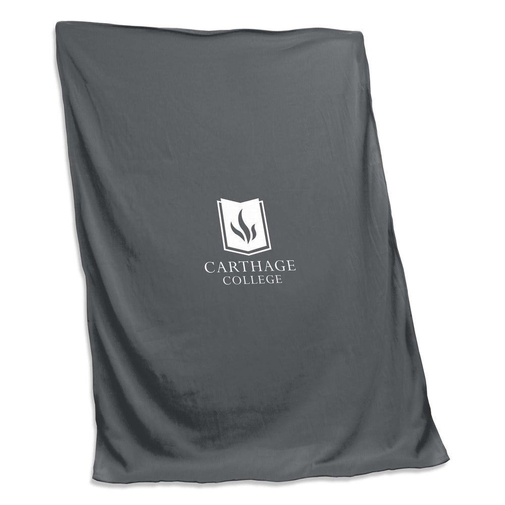 Carthage College Charcoal Sweatshirt Blanket (Screened) - Logo Brands - Flyclothing LLC