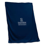 Eastern Connecticut Navy Sweatshirt Blanket (Screened) - Logo Brands - Flyclothing LLC