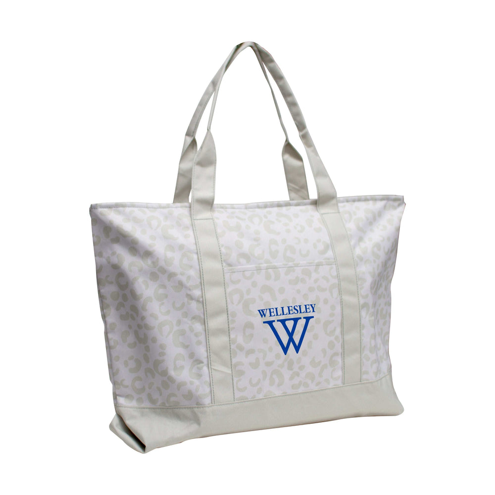 Wellesley College Pattern Tote - Logo Brands - Flyclothing LLC