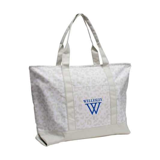 Wellesley College Pattern Tote - Logo Brands - Flyclothing LLC